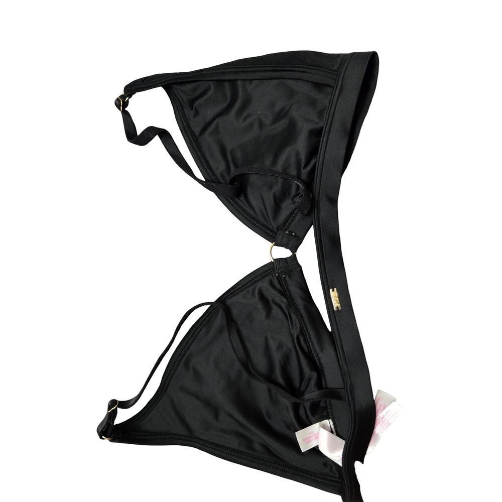 Pink by Victoria's Secret Black Bralette W/ Embroidered Flowers Size: L - Picture 2 of 3